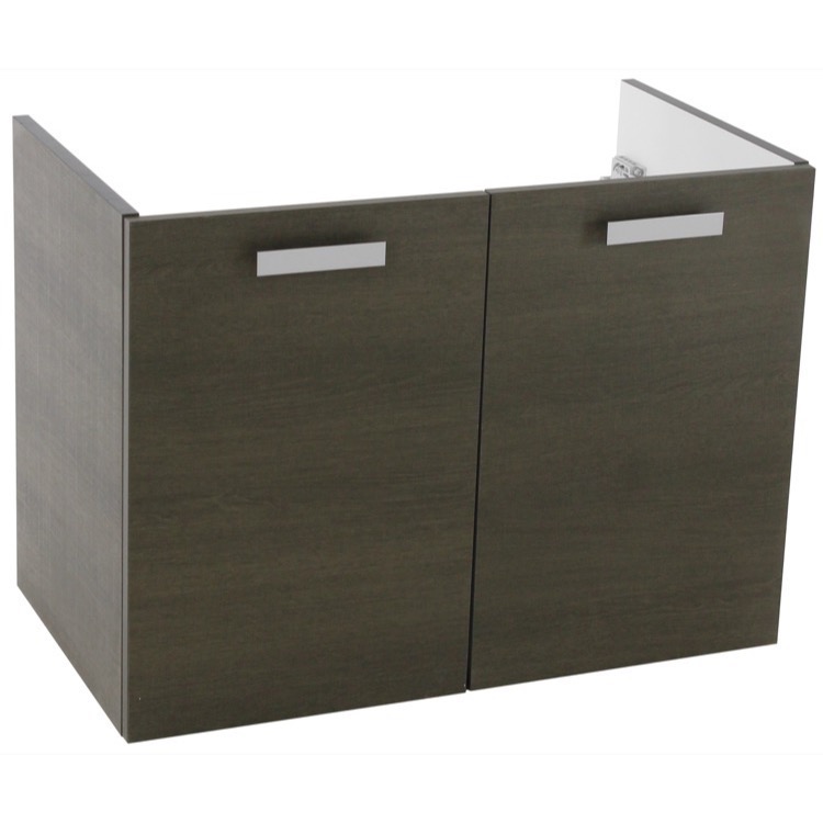 ACF L427BGO 28 Inch Wall Mount Grey Oak Bathroom Vanity Cabinet